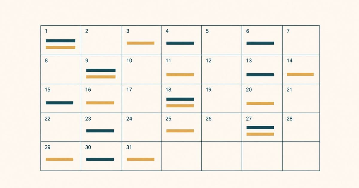 A weekly class timetable grid pinned to a wall
