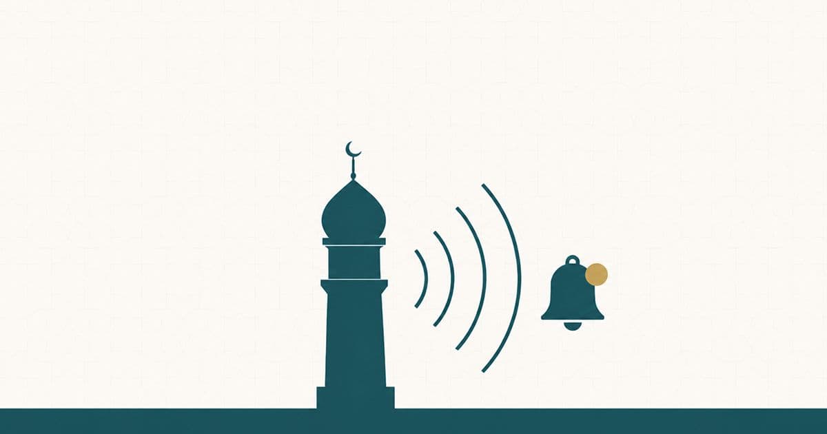 A phone lock screen showing a prayer time notification